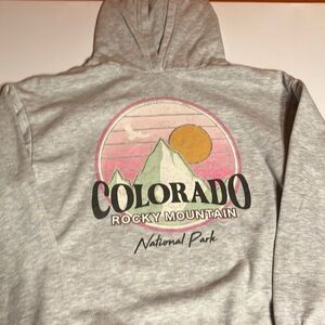 Primark Gray Hoodie Pink Sunset‎ Rocky Mt National Park CO